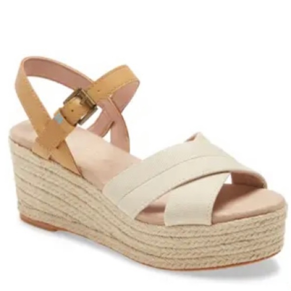 TOMS Willow Espadrille Platform Wedge Sandal
